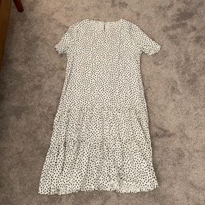 Drop Waist Dalmatian Print Midi Dress